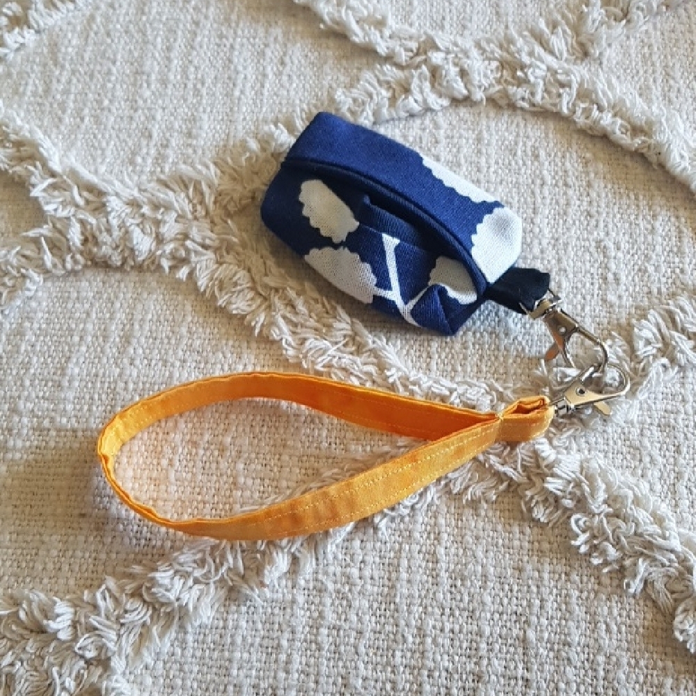 Patch & Roam one of a kind zero waste Tangerine Tie dye  Keychain Wristlet
